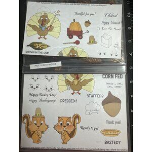 Peachy Keen Stamps Fall Chipmunk Thanksgiving Cling Stamps PKSC-10 October 2012